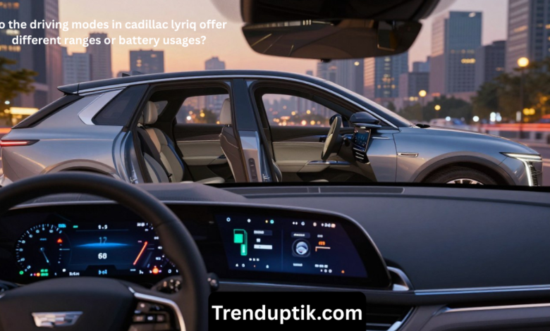 do the driving modes in cadillac lyriq offer different ranges or battery usages?